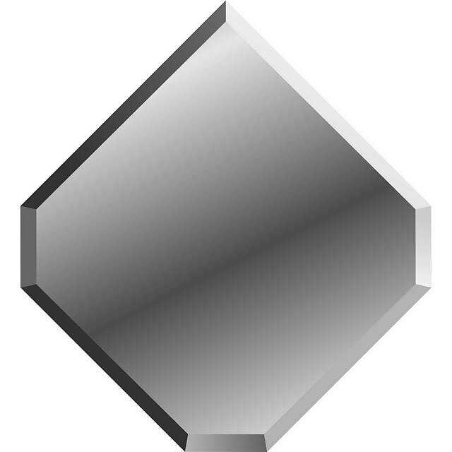 Зеркальная плитка с фацетом (300х300мм) скошенный угол 3, серия Квадрат