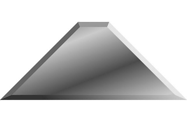 Треугольная зеркальная плитка с фацетом (300х300мм) скошенный угол 1