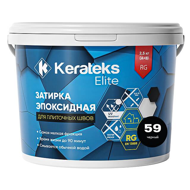 Эпоксидная затирка Kerateks Elite, 60 Жемчужно Серый, 2.5 кг