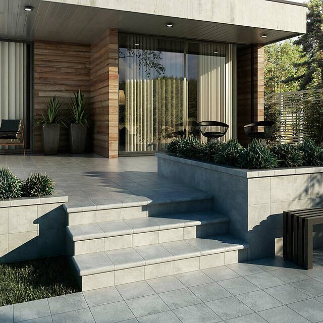 Ступень фронтальная из клинкера 33х33х4, серия Boston Grey