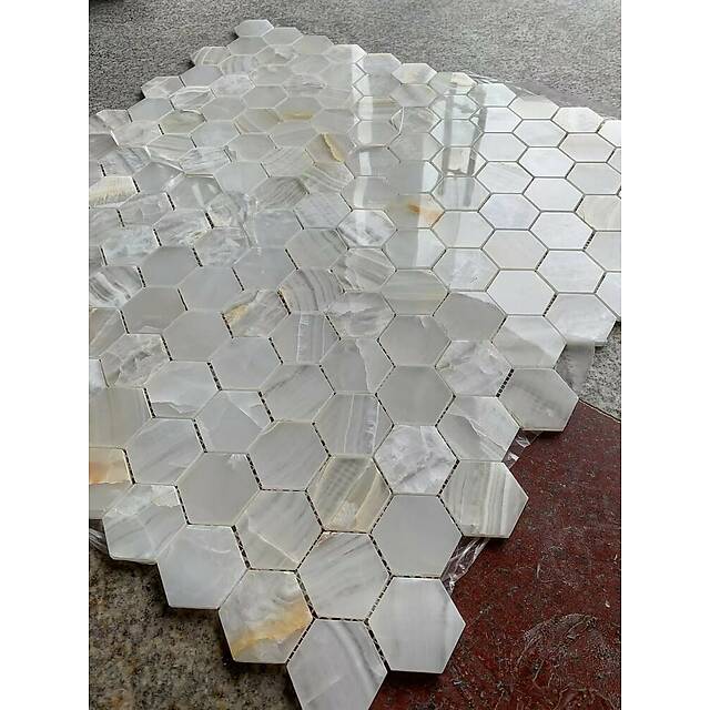 Мозаика из оникса, серия Hexagon