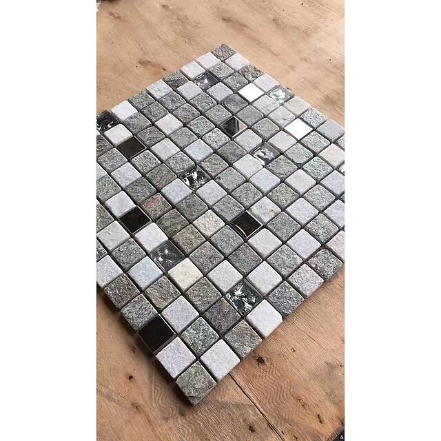 Мозаика из сланца, стекла и металла, серия Slate-M