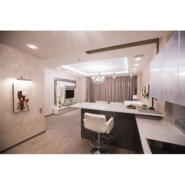 Кухня Микс мозаика с добавлением шелка