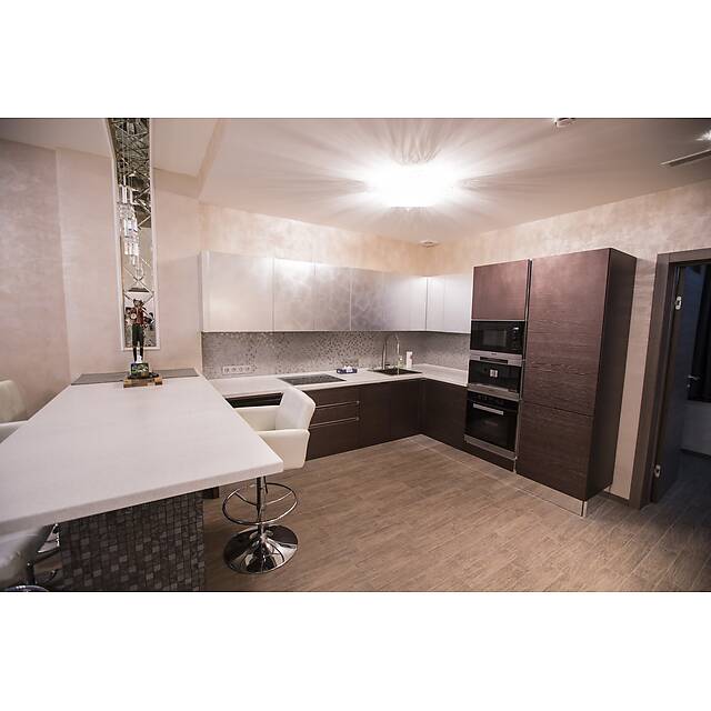 Кухня Микс мозаика с добавлением шелка