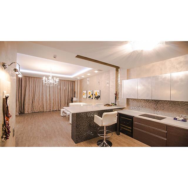 Кухня Микс мозаика с добавлением шелка