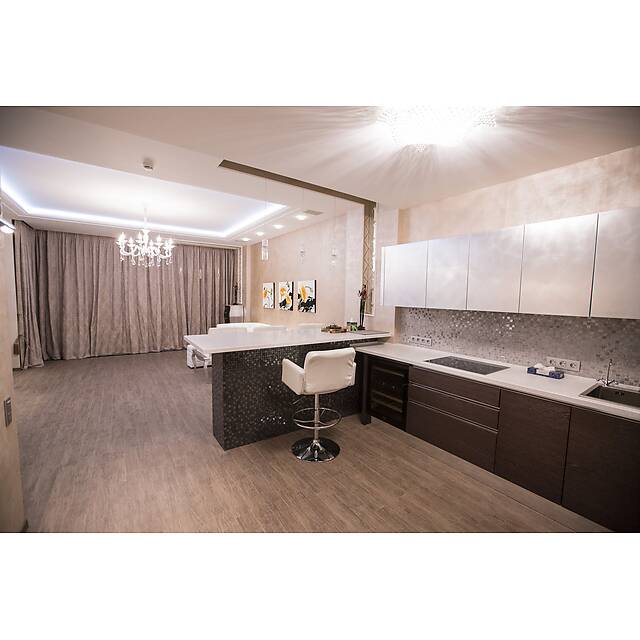 Кухня Микс мозаика с добавлением шелка