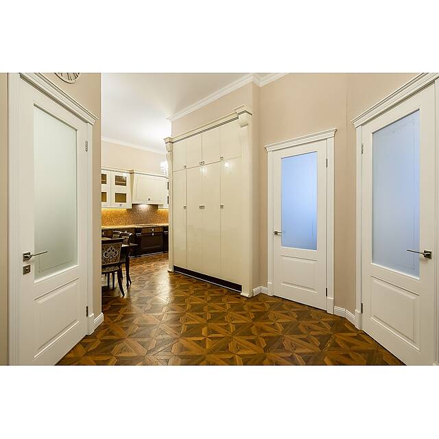 Кухня стеклянная мозаика под дерево