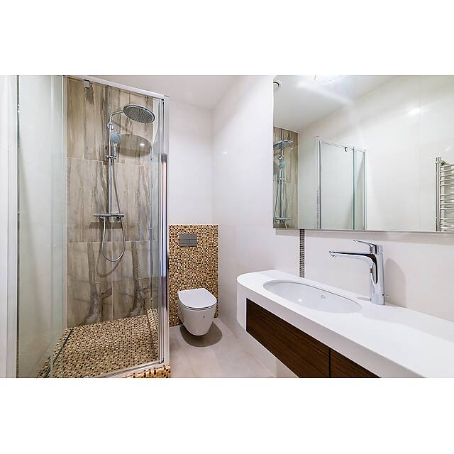 Душ тонкая мозаика из мрамора, серия Towns Slim 