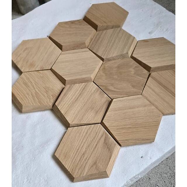 3D мозаика из дерева (дуб), колеровка медовый