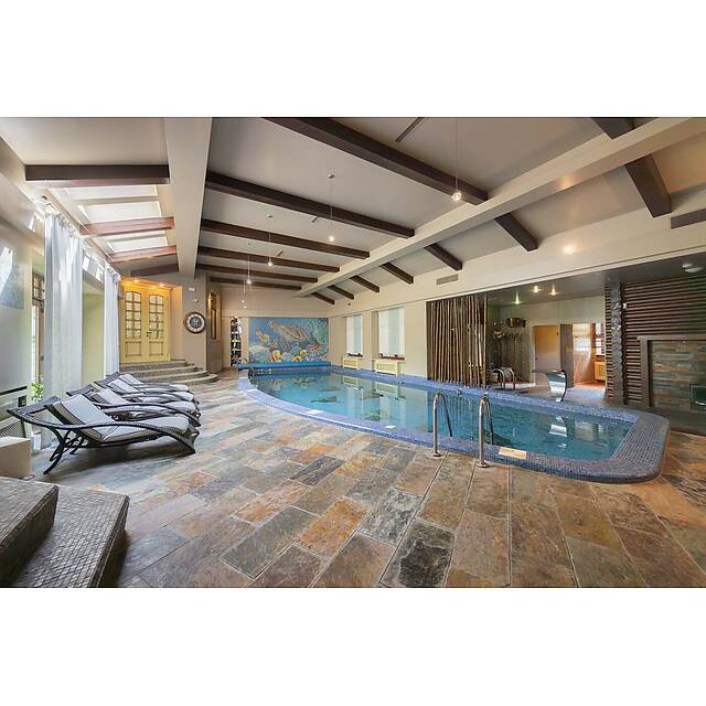 Бассейн из стеклянной мозаики, панно подводный мир