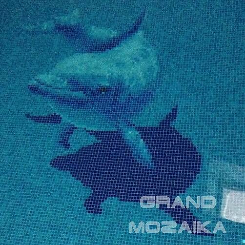Мозаичное панно Большой дельфин с тенью