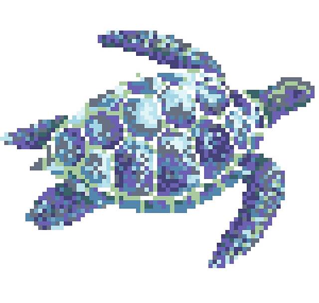Мозаичное панно Черепаха голубая