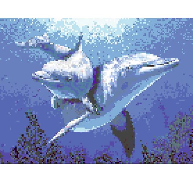 Мозаичное панно “Два дельфина”